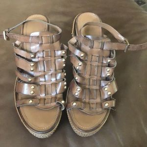 Nine West brown wedges
